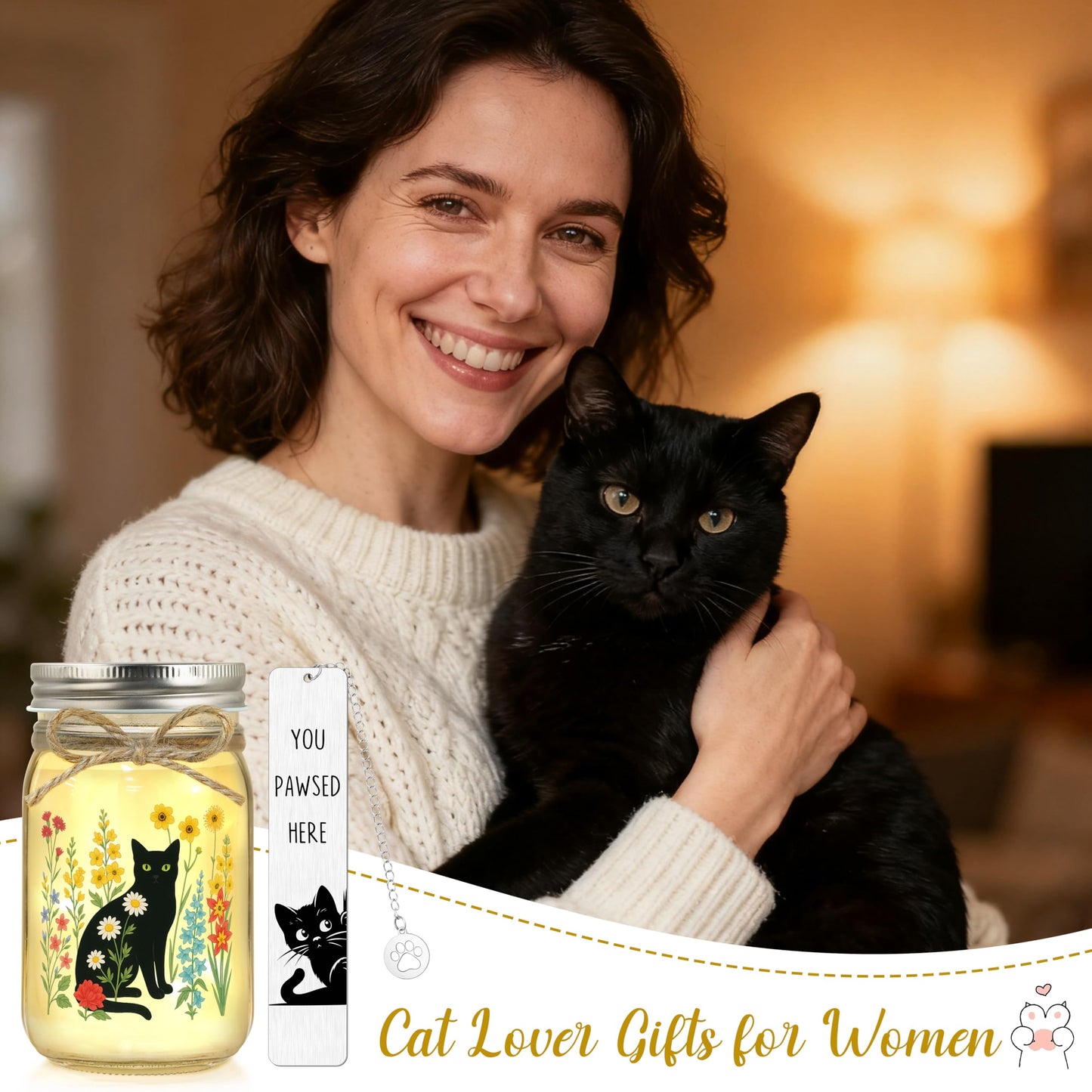 JoycuFF Gifts for Cat Lovers Cat Lover Gifts for Women Christmas Birthday Black Cats Gift