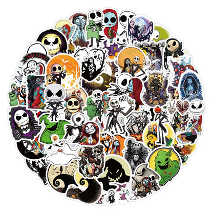 60Pcs The Nightmare Before Christmas Stickers for Kids Stickers Cute Gifts for Girls Boys Halloween Sticker for Kids Waterbottle Laptop Guitar Classroom Prizes for Elementary Students (Nightmare)