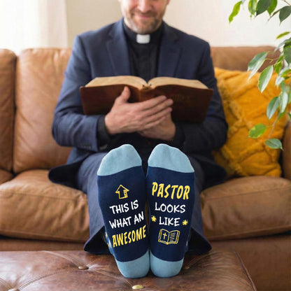 Pastor Appreciation Gifts - Christian Fathers Day Gift for Men, Inspirational Religious Socks for Pastors