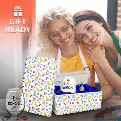 Before After School Mug and Glass Funny Appreciation Teacher Gifts From Student on Teachers Day