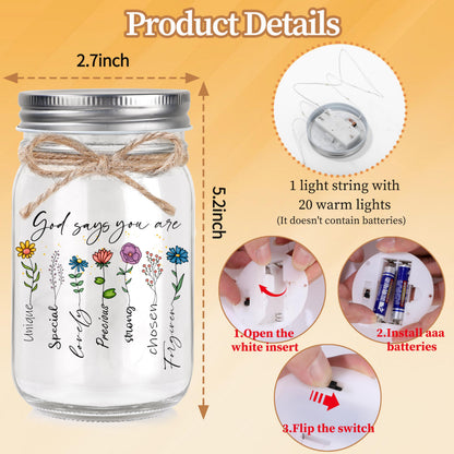 Christian Gifts for Women, Mothers Day Birthday Graduation Gifts for Women, Religious Inspirational Spiritual Gift for Encouragement Bible Verse Jar Decorative Jars for Christmas Easter Sister Friend