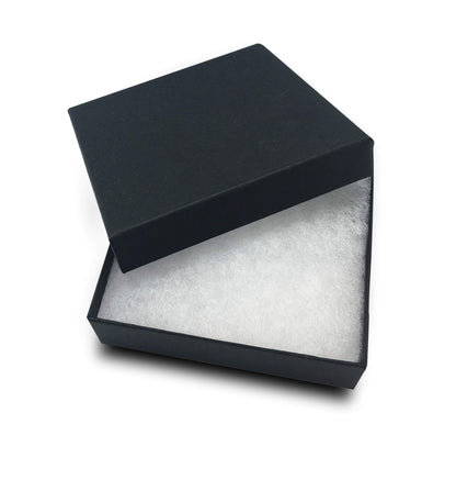 TheDisplayGuys - 25-Pack #33 Cotton Filled Cardboard Paper Jewelry Boxes Gift Case - Matte Black (3.5" x 3.5" x 1.0") - for Shipping or Storage