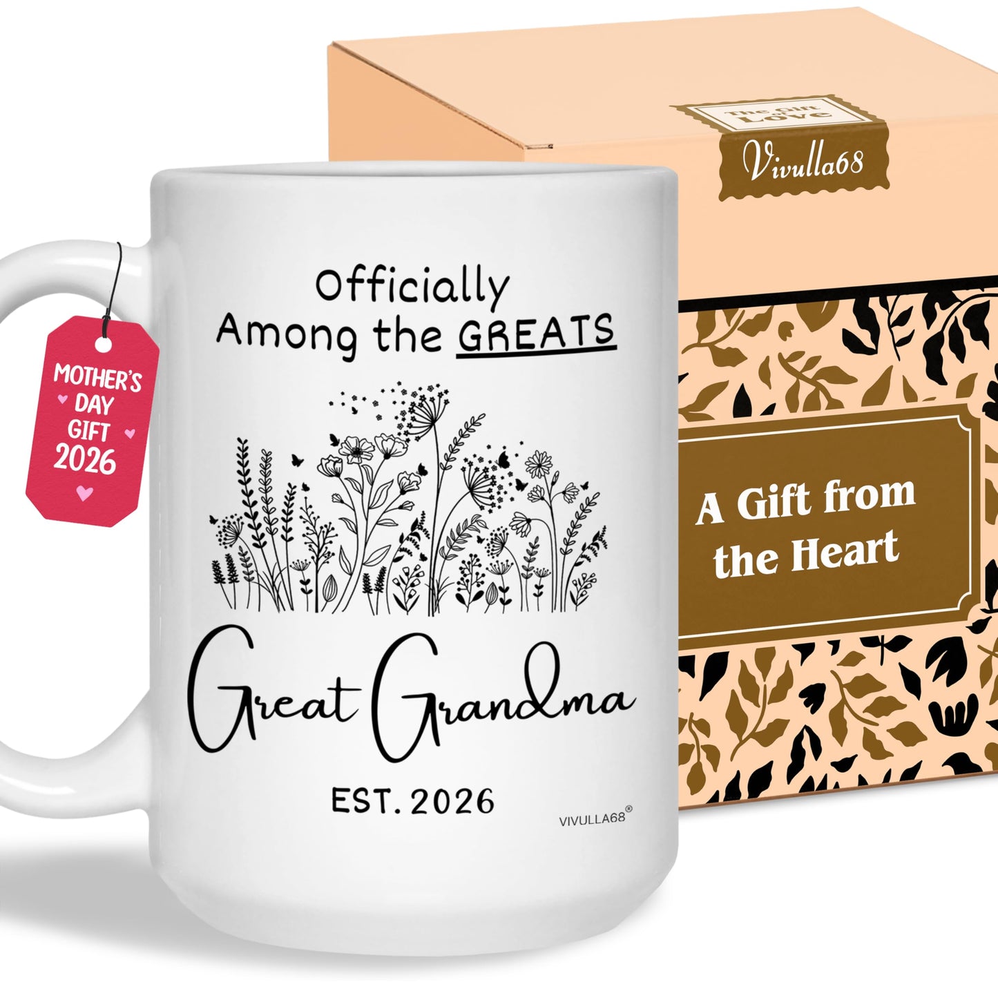 Vivulla68 Mothers Day Gifts for Great Grandmother Great Grandma Coffee Mug, Pregnancy Announcement Cup 2026, You’re Going to Be Great Grandparents Reveal Idea