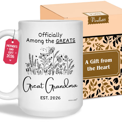 Vivulla68 Mothers Day Gifts for Great Grandmother Great Grandma Coffee Mug, Pregnancy Announcement Cup 2026, You’re Going to Be Great Grandparents Reveal Idea
