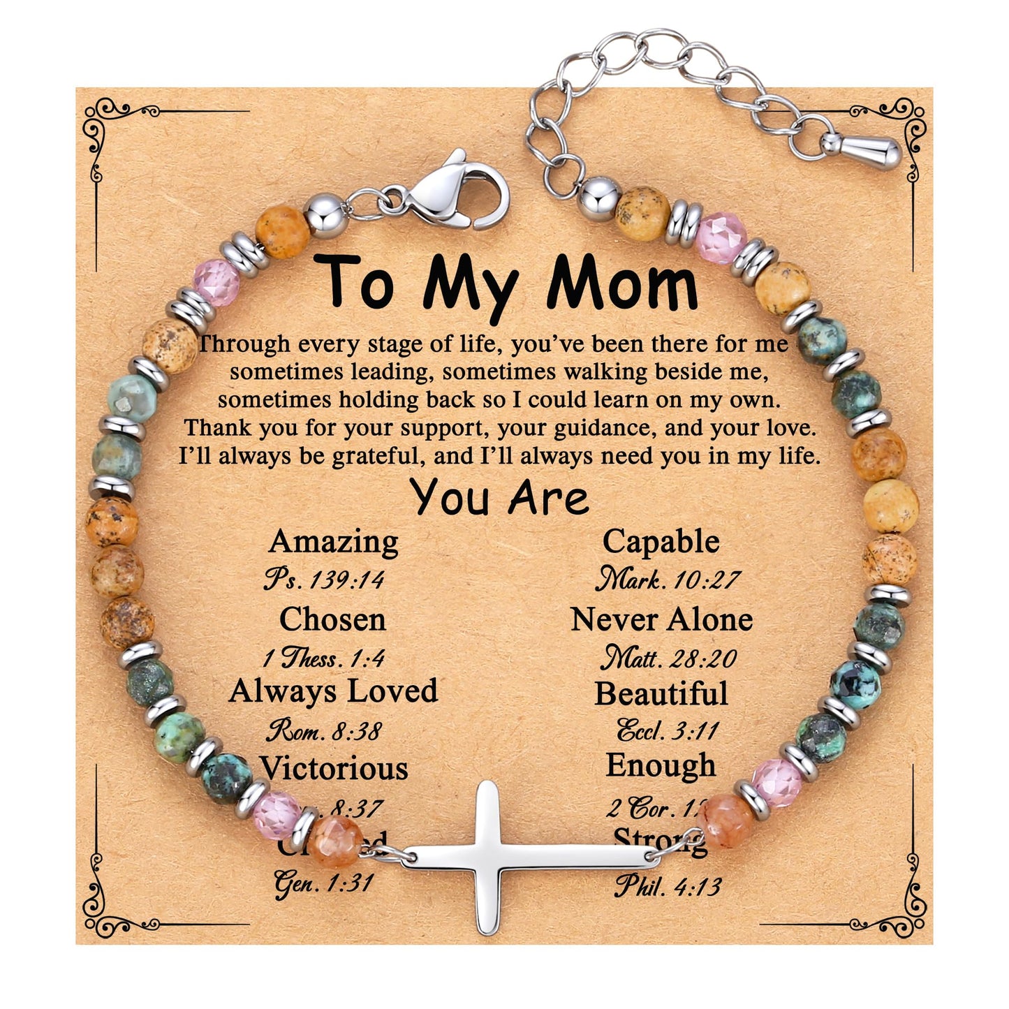 TONY & SANDY Christian Cross Bracelet for Women, Graduation Gifts for Teens Kids Girls, Confirmation Baptism Gifts, Unique Gift for Friends Daughter Mom Sister in Christ Birthday Christmas