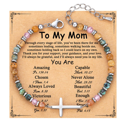 TONY & SANDY Christian Cross Bracelet for Women, Graduation Gifts for Teens Kids Girls, Confirmation Baptism Gifts, Unique Gift for Friends Daughter Mom Sister in Christ Birthday Christmas