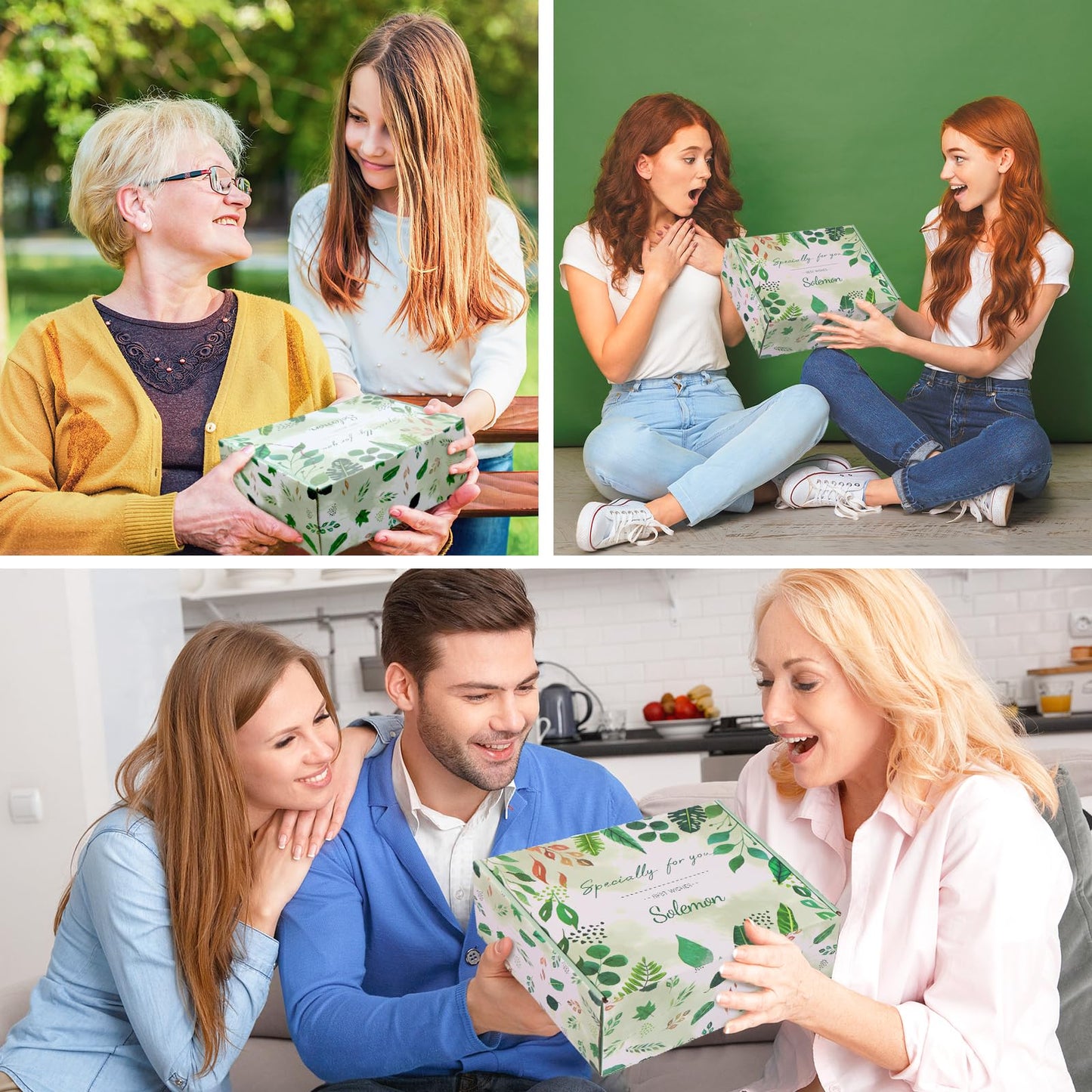 Solemon Green Gift Baskets for Women - Care Package for Women, Mom, Her, Wife, Sisters, Friend, Coworker, Grandma, Fathers Day Gift Basket