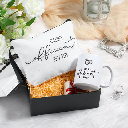 Havawish 3 Pcs Wedding Best Officiant Ever Gift Funny Officiant Proposal Gifts Include Makeup Bag, 11 oz Coffee Mug, Appreciation Keychain for Wedding Party Bridal Shower Bride Groom Thank You Present