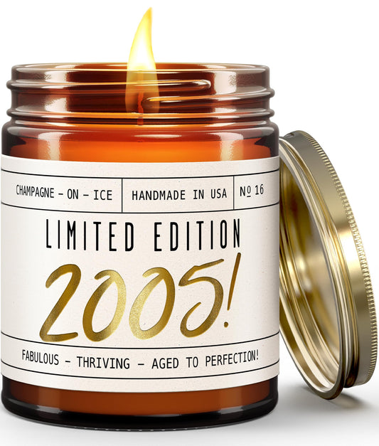 21st Birthday Gifts for Her - 'Limited Edition 2005' Soy Candle, w/Sparkling Berries & Fruit I 21st Gifts for Women I 2005 21 Birthday Gift for Her I 9oz Reusable Jar, 50Hr Burn, Made in USA