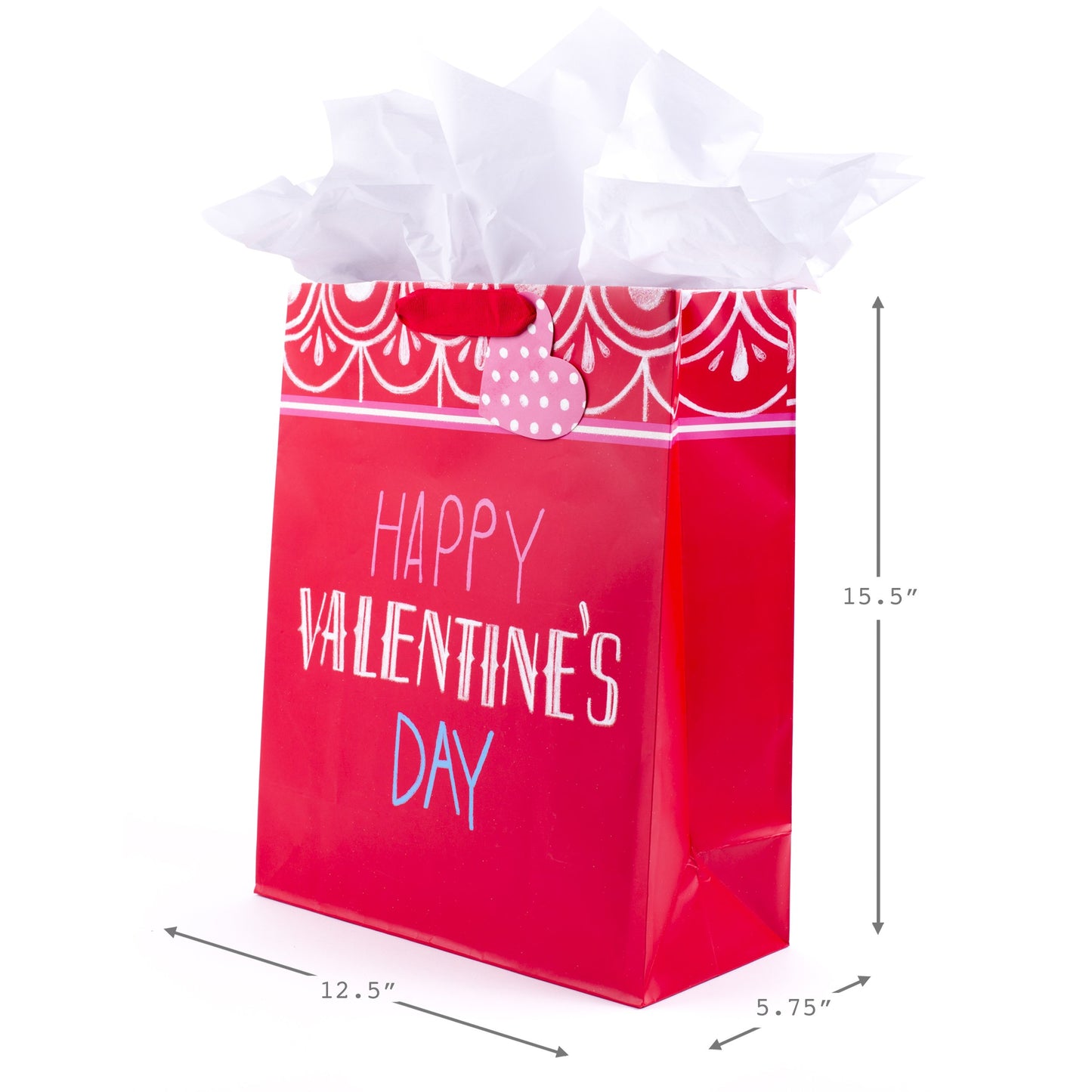 Hallmark 15" Extra Large Gift Bag with Tissue Paper (Happy Valentine's Day)