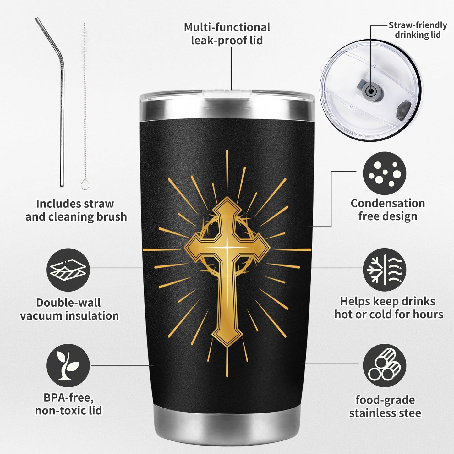Pastor Appreciation Gifts for Men, Unique Pastor Gift Set, Thank You Gifts with Tumbler, Bracelet & Bookmark for Birthday Christmas Retirement, Present for Dad Husband Grandapa Friends