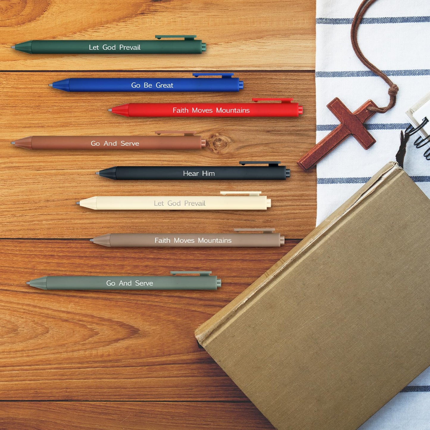 Tenceur 20 Pcs LDS Mormon Pens Lds Youth Theme Ballpoint Pens Bishop Christian Faith Baptism Gifts for Women Men Teens Office School