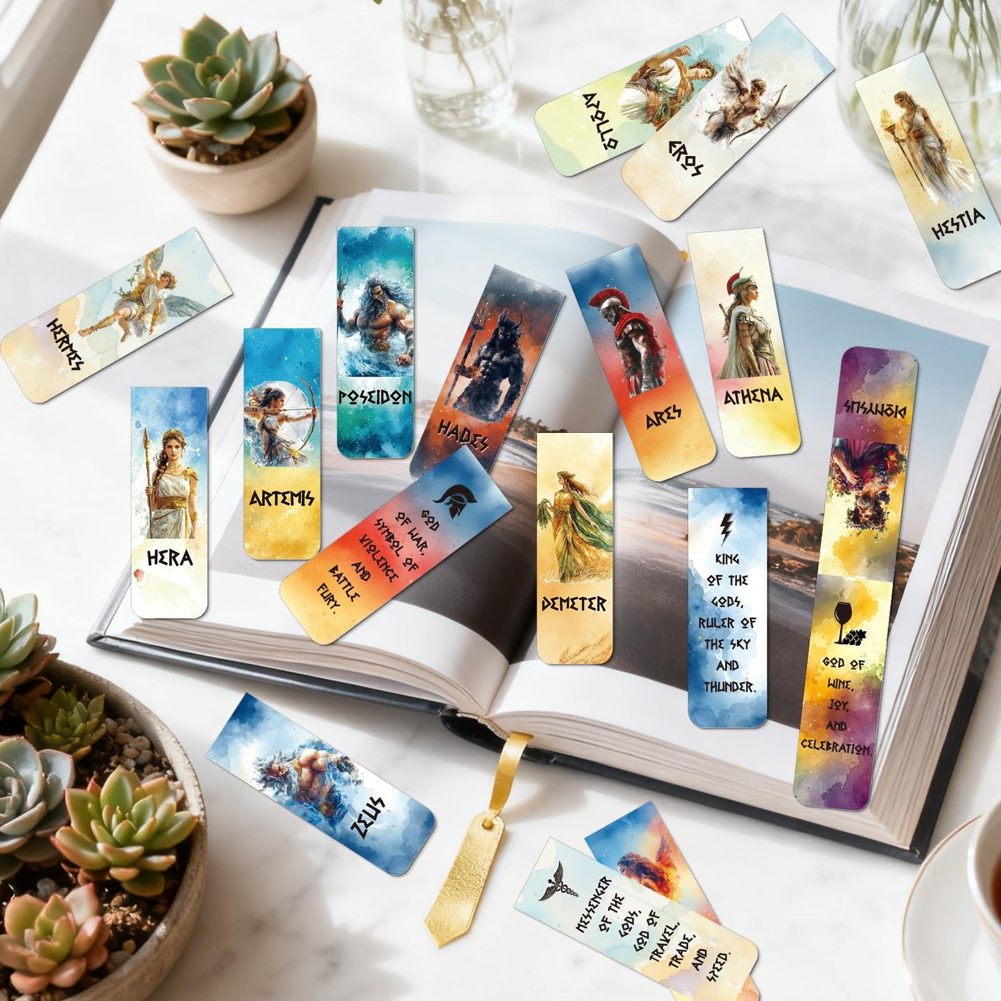 Greek Mythology Magnetic Bookmark Gift - Wxiben 30 Pcs Olympians Gods Bookmarks for Reading Ancient Greek Olympians Book Marks Page Magnets Marker Clip Gift for Book Lovers Students Teacher Bookish