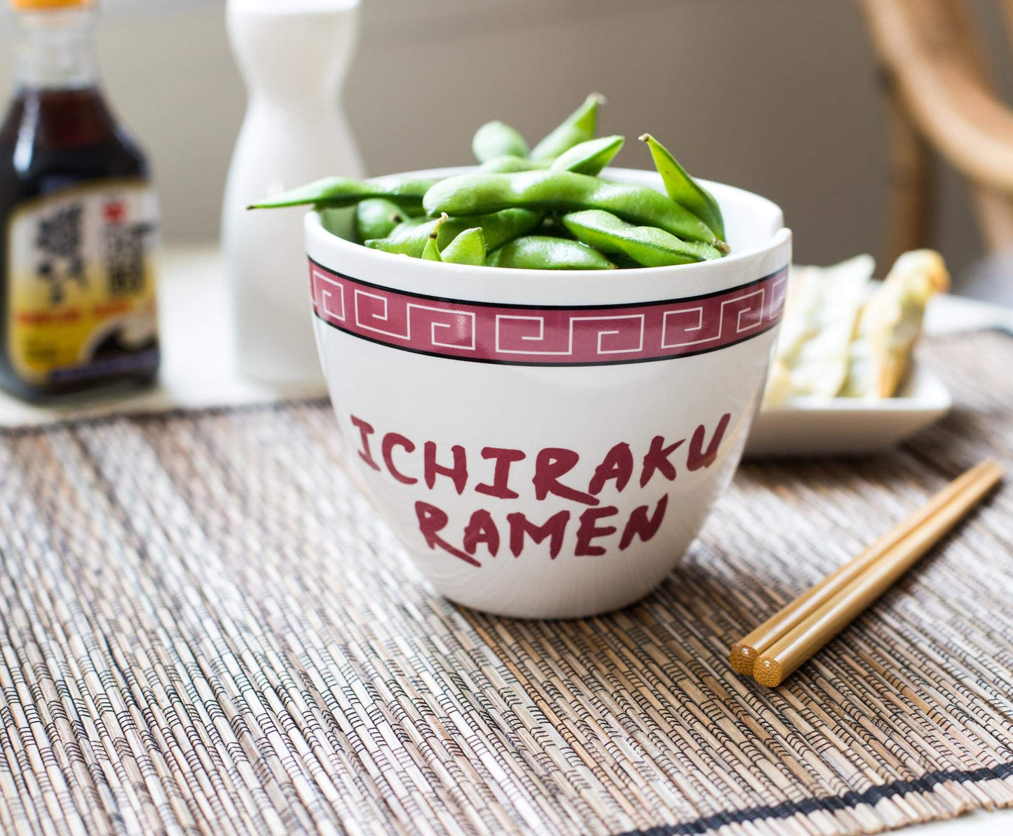 Naruto "Ichiraku Ramen Japanese Ceramic Dish Set | 16-Ounce Ramen Bowl and Chopsticks Set