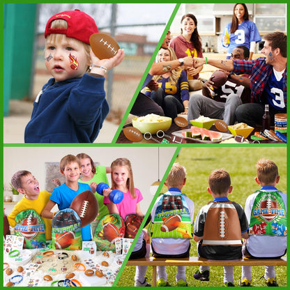 60pcs Football Party Favors, Football Goodie Bags Football Gift Bags Stuffers for Boys Includes Drawstring Bags Bracelet Keychain Tattoo Stickers Mini Football for Football Birthday Party Supplies