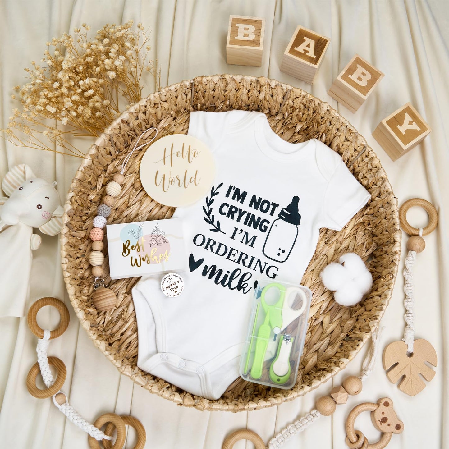 10Pcs Gender Reveal Gift, Baby Shower Gift Basket for New Parents to Be & First Time Expecting Parent Mom and Dad. Newborn Essentials Box, Pregnancy Announcement Gift Ideas