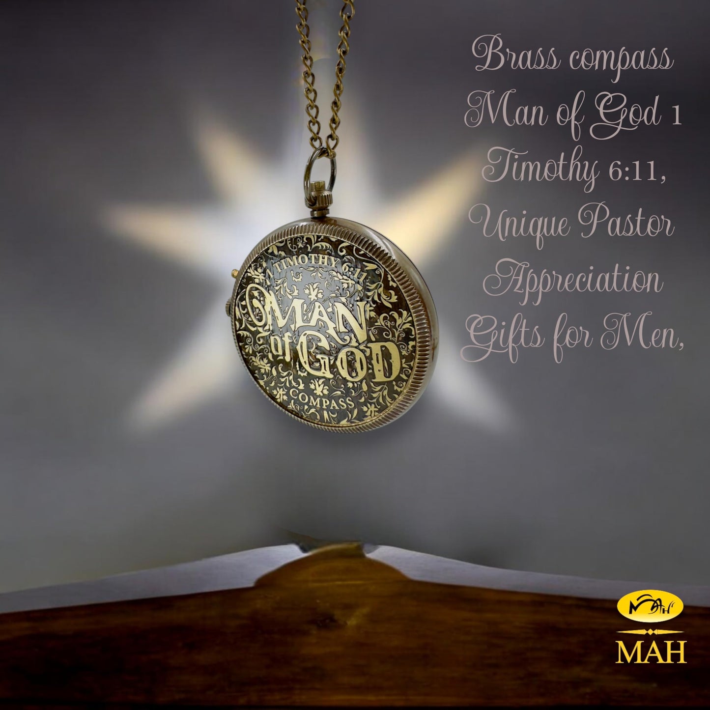 Handmade Religious Brass Compass Gift with Engraved & Embossed Faith Messages – Inspirational Christian Religious Gift Keepsake for Baptism, Confirmation, Christening, First Communion or Christmas