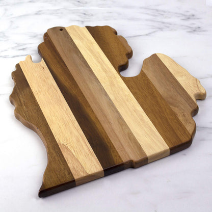 Totally Bamboo Rock & Branch Series Shiplap Michigan State Shaped Wood Serving and Cutting Board | Great for Wall Art