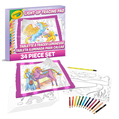 Crayola Light Up Tracing Pad Pink, Best Birthday Gifts for Girls & Boys, 6, 7, 8 Year Olds, Kids Toys, Light Box Art Kit for Kids