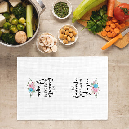 Yiayia's Kitchen Towels, Yiayia Gifts Grandma Gifts, Grandma Gifts from Grandchildren Grandkids Hand Towel Tea Dish Towels 16x24 Inch