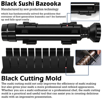 FUNGYAND Sushi Making Kit, 27-in-1 Professional Maker Set with Bazooka Roller, Nigiri & Musubi Presses, Bamboo Mats, Knife, Chopsticks, Ceramic Dishes - Ideal for Beginners