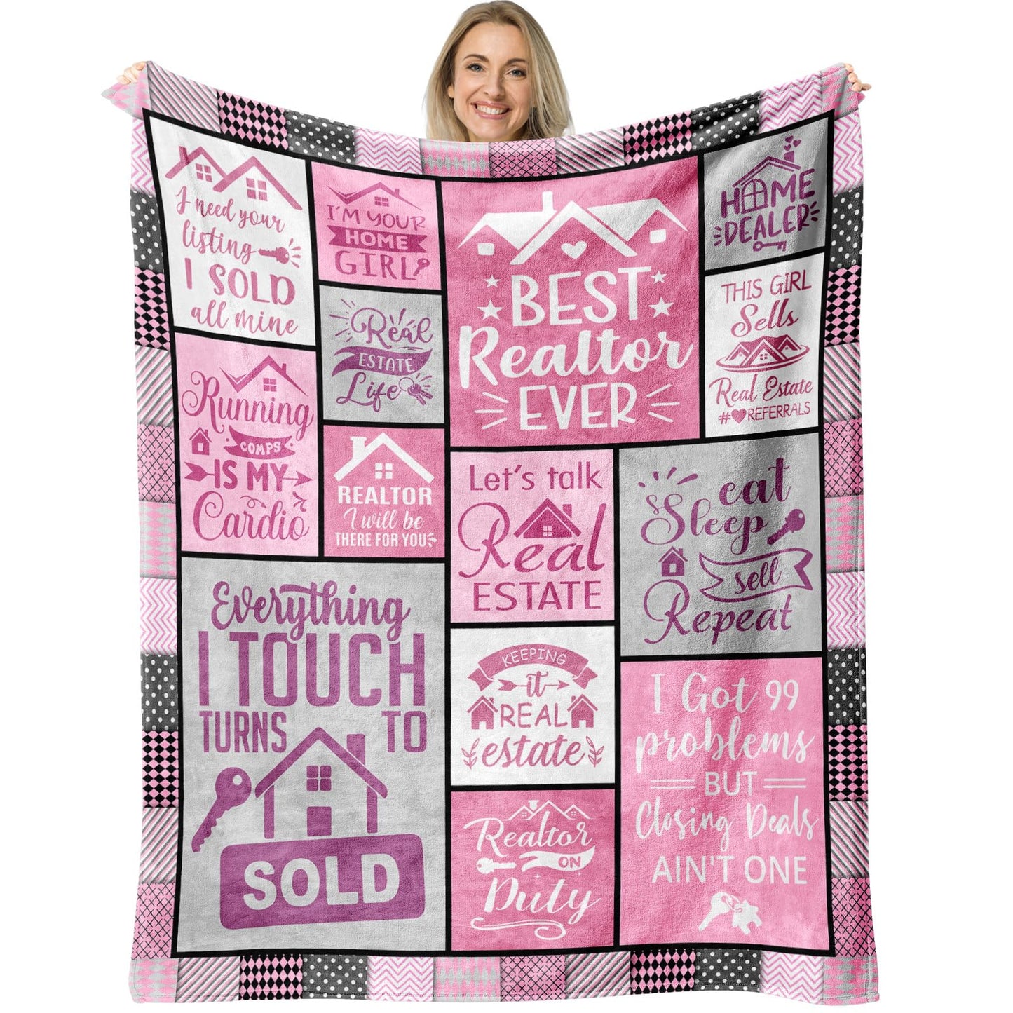 Realtor Gifts Blanket 60" x 50", Real Estate Agent Gifts, Realtor Gifts for Women, Gifts for Realtors Female, Gifts for A Real Estate Agent, Closing Gift for Realtors at Closing