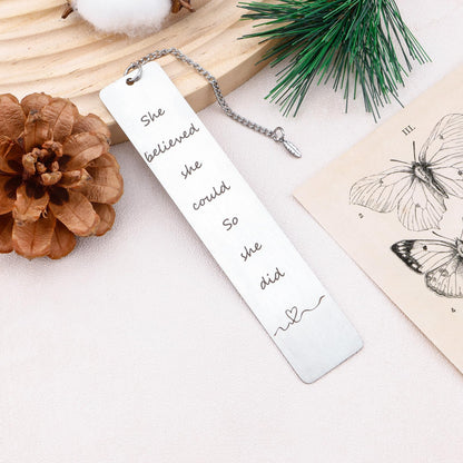 Congratulations Gifts for Women Reading Lovers Metal Bookmark Book Accessories She Believed She Could So She Did New Job Proud of You Graduation Gifts Inspirational Gift for Best Friend Her Nurse