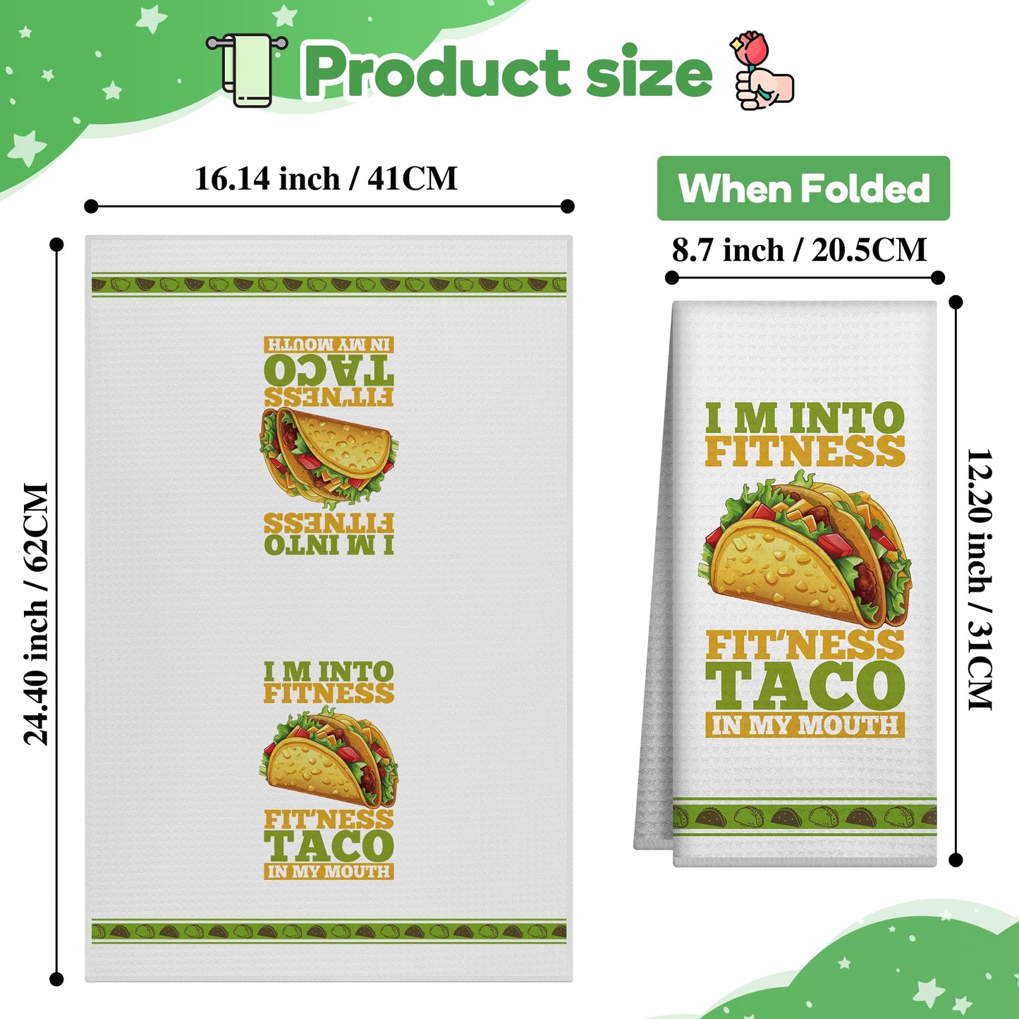 Taco Kitchen Decorative Dish Towels Set of 2,Funny Kitchen Accessories,Hostess Taco Tuesday Gift,Best Housewarming Gifts 2025,New Home Gift Ideas,Mexican Thanksgiving Decor Hand Towels
