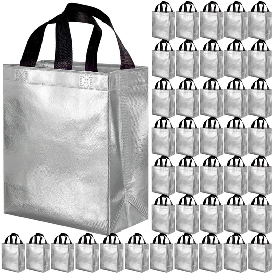 BLEWINDZ 100 Medium Reusable Gift Bags with Handles - Ideal Party Favors & Shopping Bags (10 Colors)