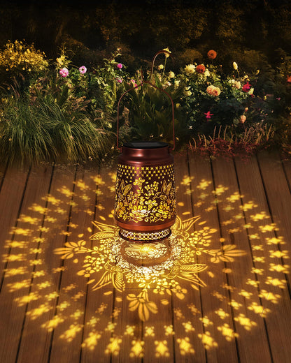 Solar Lanterns Outdoor Waterproof Hummingbird Elegant Garden Decor Birthday Gifts for Women Mom Grandma Sister Metal Hanging Solar Lights Outside Gardening Decorations for Backyard, Patio, Lawn, Porch