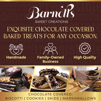 Barnetts Fathers Day 6 Chocolate Cookies Gift Basket, Gourmet Chocolate Covered Candy Gifts for Food Delivery Baskets, Him and Her Treats Ideas for Father, Dad, Granfather, Husband, Brother, Son, Grandson