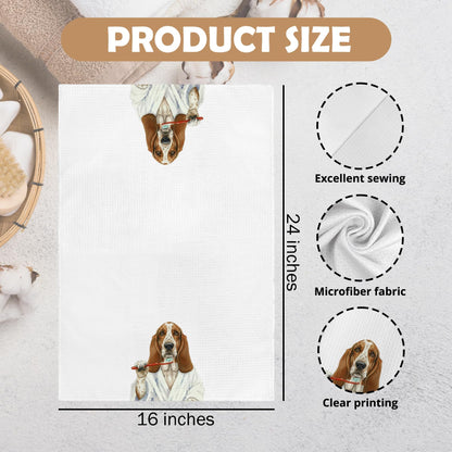 Funny Bassett Basset Hound Dog Bathroom Hand Towel, Bassett Basset Hound Dog Gifts Hand Towel for Bathroom Kitchen Washroom Decor, Funny Dogs Lover Gifts Dish Tea Towels, 16x24 Inch