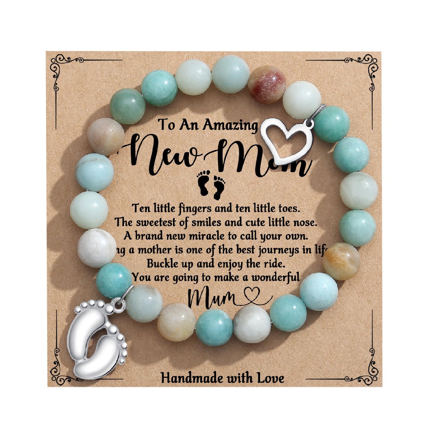TONY & SANDY New Mom Gifts, Beaded Bracelets for First Time Mom Gifts on Mother's Day, Easter, Birthday, Christmas