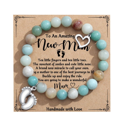 TONY & SANDY New Mom Gifts, Beaded Bracelets for First Time Mom Gifts on Mother's Day, Easter, Birthday, Christmas