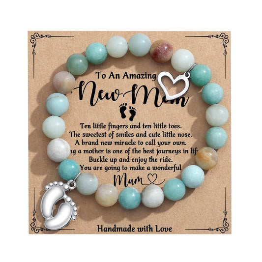 TONY & SANDY New Mom Gifts, Beaded Bracelets for First Time Mom Gifts on Mother's Day, Easter, Birthday, Christmas