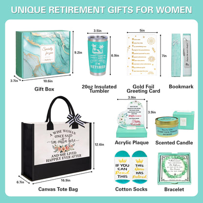 Retirement Gift for Woman 2026, Best Happy Retirement Gifts for Coworker Teacher Nurse Boss Friend Mom Grandma Retirees, Funny Retirement Gifts for Women, Cool Retired Gift Basket with 20oz Tumbler