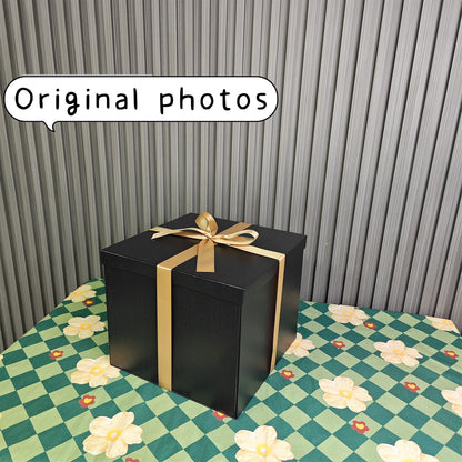 YINUOYOUJIA Large Gift Box 12x12x10 Inches,Black Gift Boxes for Presents,Birthday Box,for Packaging,Valentine's Day,Mother's Day,Christmas,Anniversaries,Family or Business.
