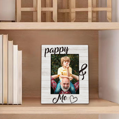 Pappy Gifts Picture Frame 5x7, Pappys Photo Frame, Christmas Fathers Day Birthday Gifts for Pappys from Grandkids Grandchildren, Pappy and Me Wooden Picture Photo Frames for Desk Room Decor