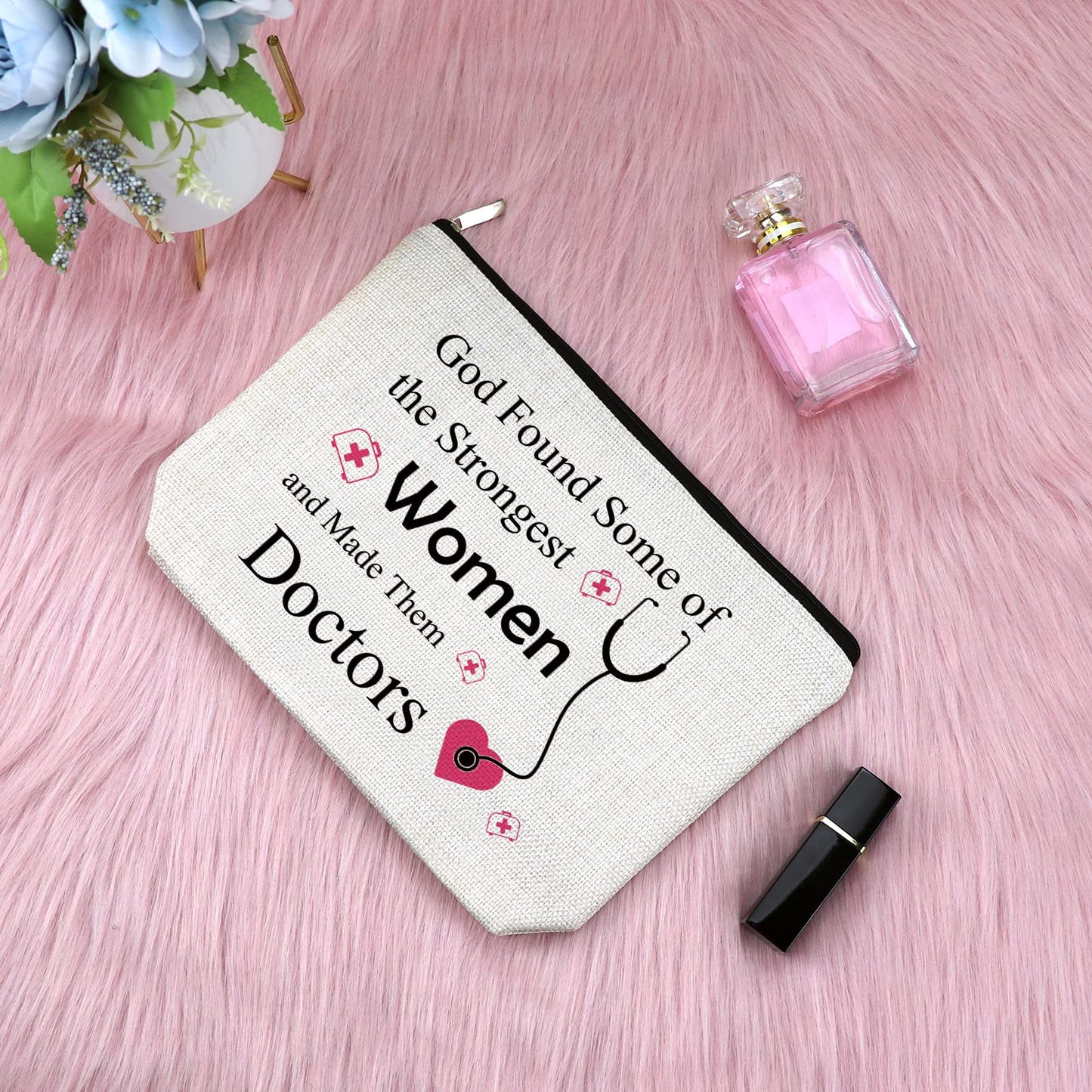Sfodiary Doctor Gift for Women Makeup Bag Doctor Appreciation Gift Medical Student Graduation Presents Thank You Inspirational Keepsake Zipper Cosmetic Bag Christmas Birthday Travel Cosmetic Pouch
