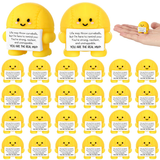 Skylety 24 Pcs Mini Graduation Softball Party Favors Softball Team Gifts Bulk Positive Soft Ball Desktop & Tabletop Decorative Emotional Positive Gift for Team Men Women Birthday Party Favors