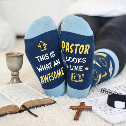 Pastor Appreciation Gifts - Christian Fathers Day Gift for Men, Inspirational Religious Socks for Pastors
