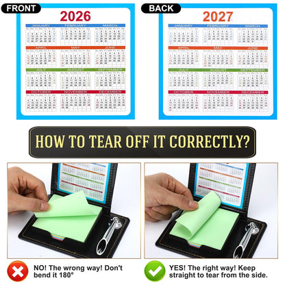 Crtiin 10 Set Administrative Assistant Gifts Secretary Gifts Sticky Note Holders with Sticky Notepads PU Leather Memo Box with Calendar Pen Holder Secretary Admin Professional Day Gift for Office Desk