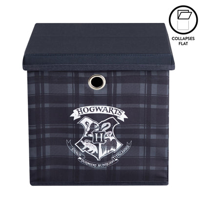 Harry Potter Collapsible Storage Cube with Removable Lid,10” x 10” x 10” Fabric Organizer Bin for Kids Bedroom, Closet or Playroom Décor