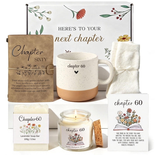 Giftota 60th Birthday Gifts for Women, 60 Year Old Birthday Gifts for Women Next Chapter Gifts for 60 Year Old Woman Gifts for 60th Birthday Woman Next Chapter 60th Birthday Gift Ideas