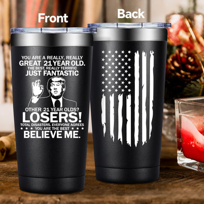 21st Birthday Gifts for Him - 21st Birthday Gift Ideas - Great 21 Year Old - 21 Birthdays Decorations for Him, Men, Son - 2005 20oz Tumbler