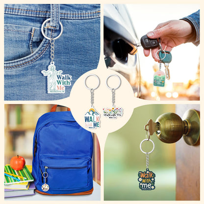 Kigeli 36 Pcs Walk with Me Acrylic Keychain Religious LDS Keychain Mormon Doctrine Keyring Gifts for Encouragement Women Men 2026 Lds Missionary Easter Gifts