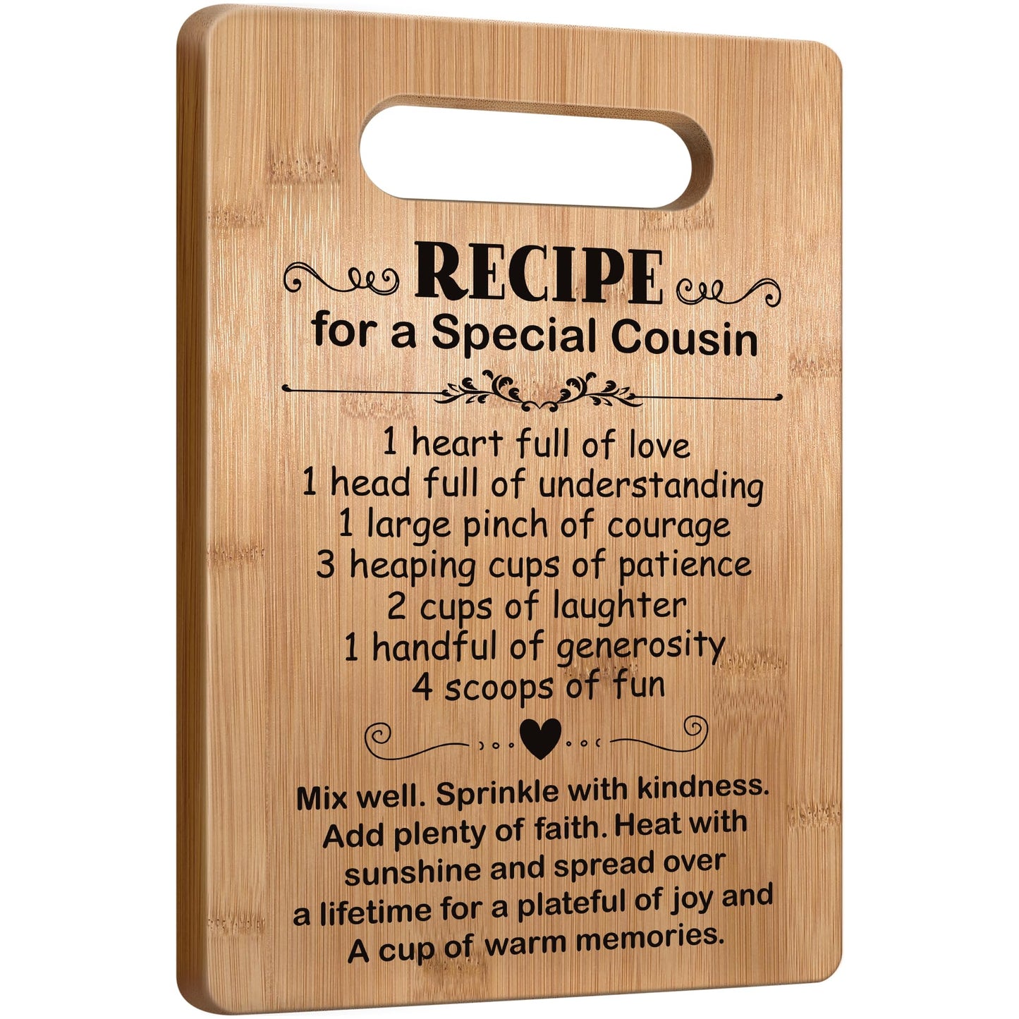 Popular Cousin Gifts for Women, Cutting Board Gift for Cousin, Cousin Appreciation Gift, Thank You Gift for Cousin Christmas Birthday