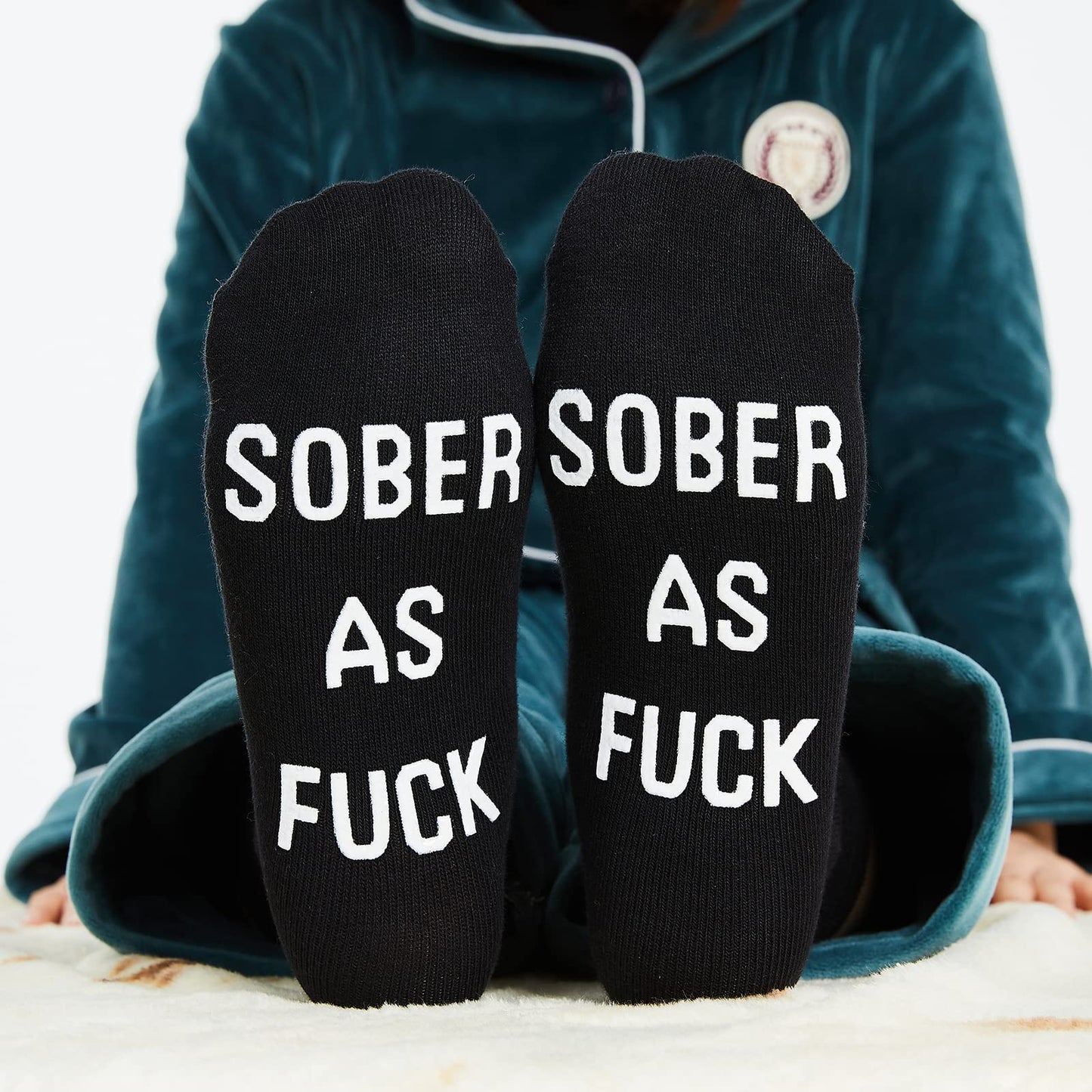 Sobriety Gift Recovery Socks Sober As Fuck Encouragement Gift,Vintage Sober As Fuck Clean Serene Steps To Recovery Socks