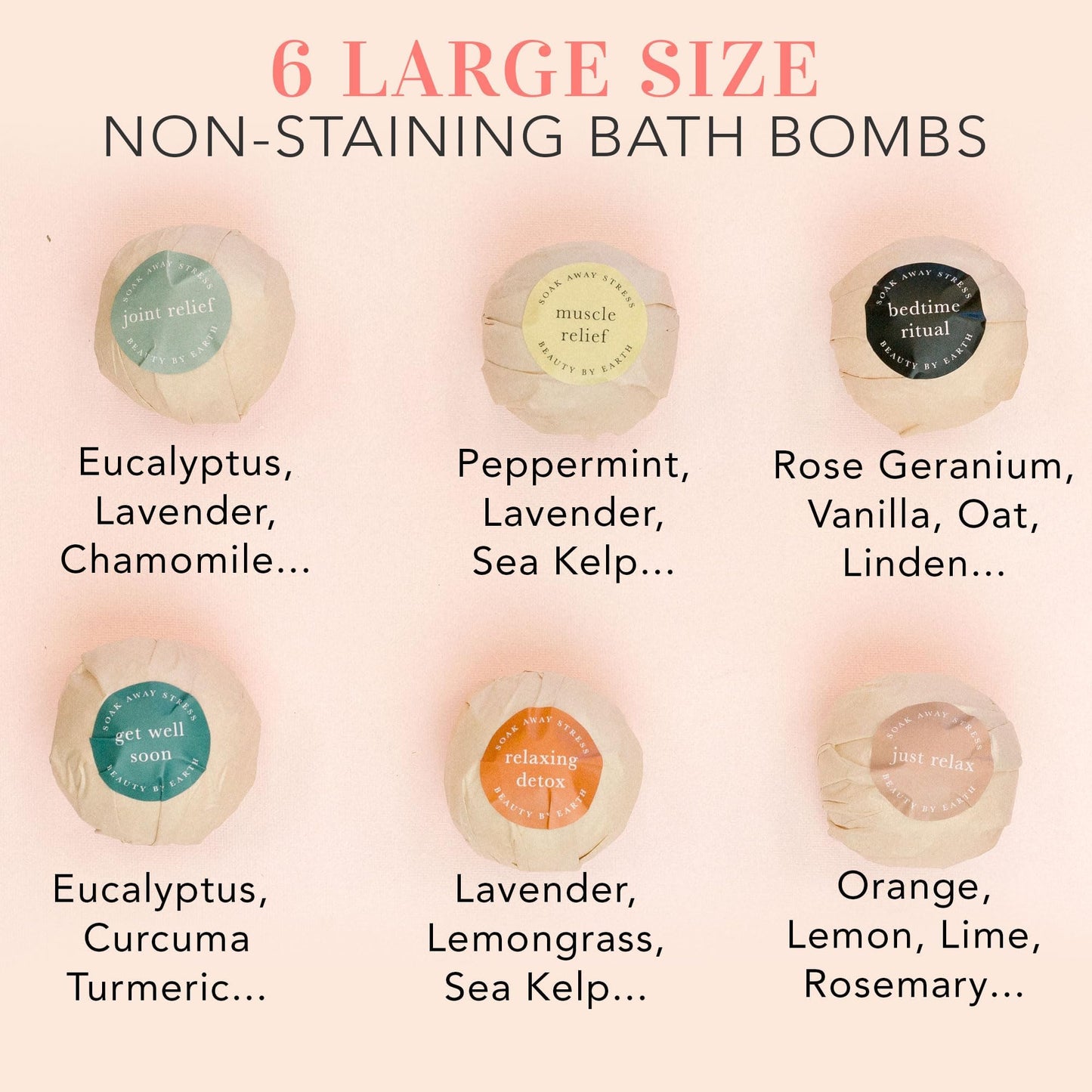 Bath Bombs Gift Set - USA Made with Organic & Natural Ingredients, Relaxing Spa Gifts for Women & Men
