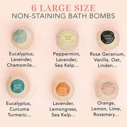 Bath Bombs Gift Set - USA Made with Organic & Natural Ingredients, Relaxing Spa Gifts for Women & Men